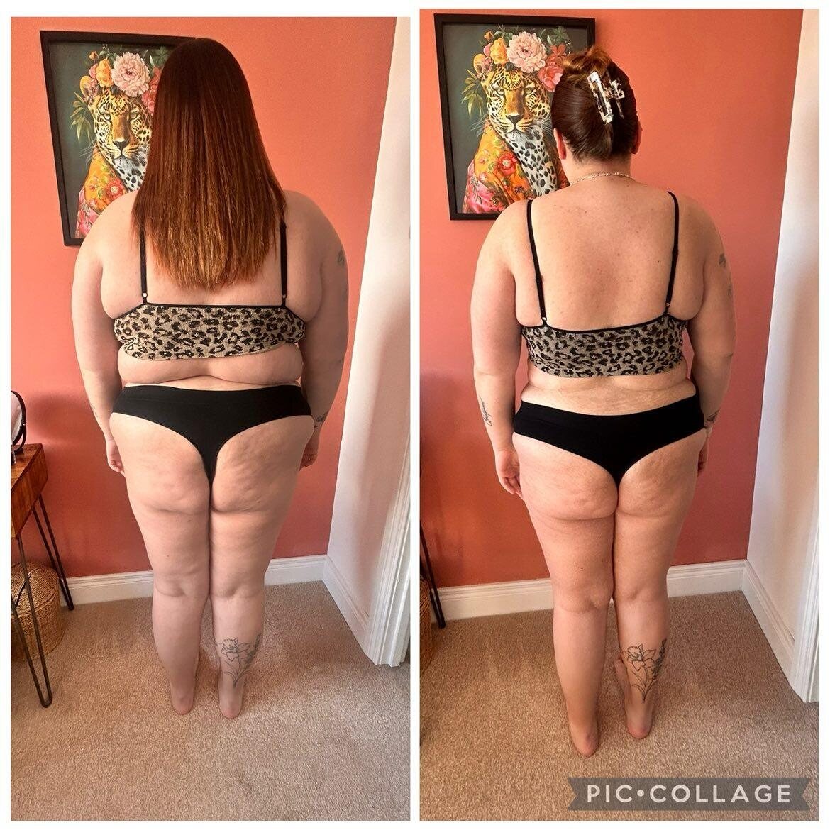 Client back-view progress comparison