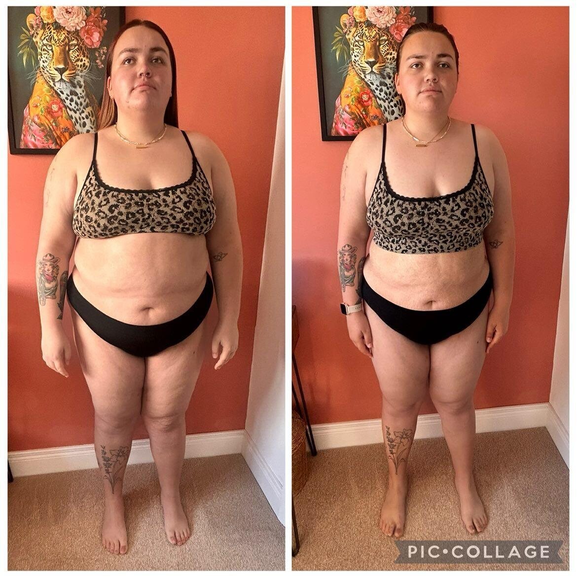 Client front-view progress comparison